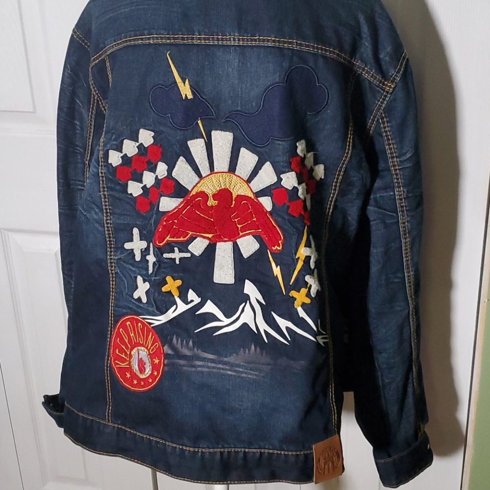 Mens born fly denim jacket sz med